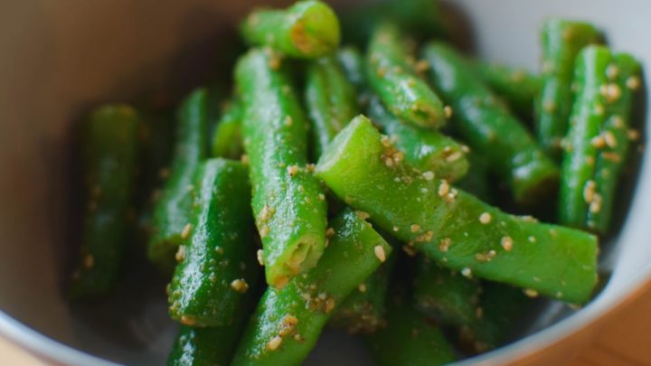 Recette haricots verts sauce sésame soja (salade japonaise pour bento)